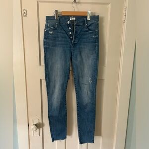 Mother - The Stunner Ankle Fray Jeans - Graffiti Girl Wash - size 27